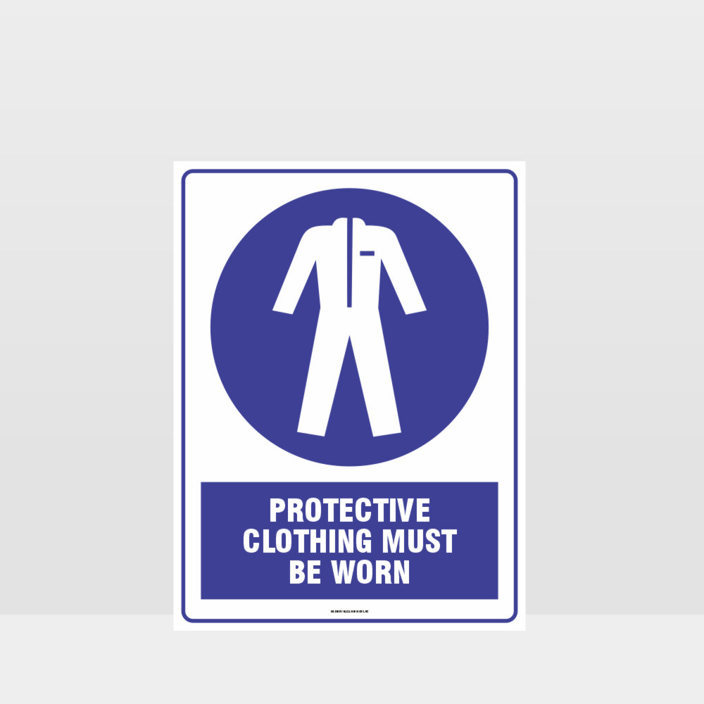Customized Hazard Signs,Mandatory Protective Clothing Must Be Worn Sign