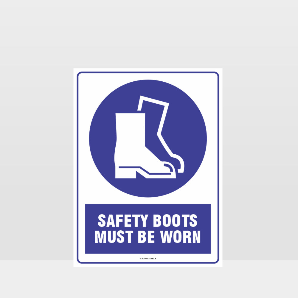 Custom Yard Signs,Mandatory Safety Boots Must Be Worn Sign
