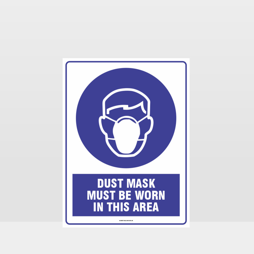 Customized Safety Signs,Mandatory Dust Mask Must Be Worn In This Area Sign