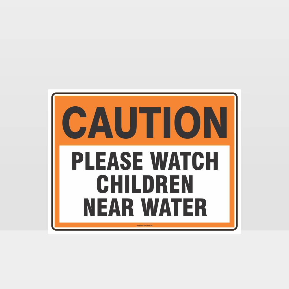 Custom Metal Sign,Caution Please Watch Children Near Water Sign