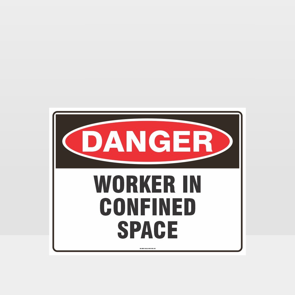 Customized Hazard Signs,Danger Worker In Confined Space Sign
