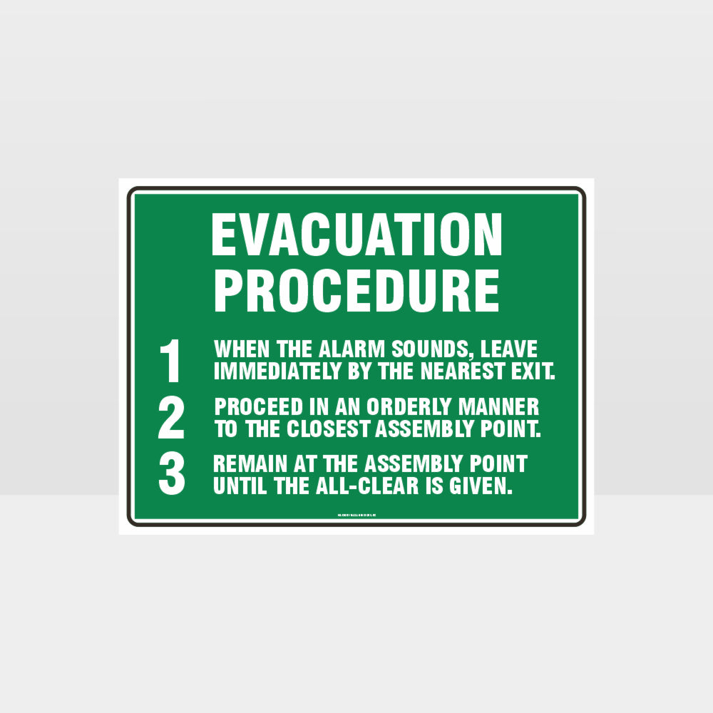 Custom Sign,Evacuation Procedure Sign