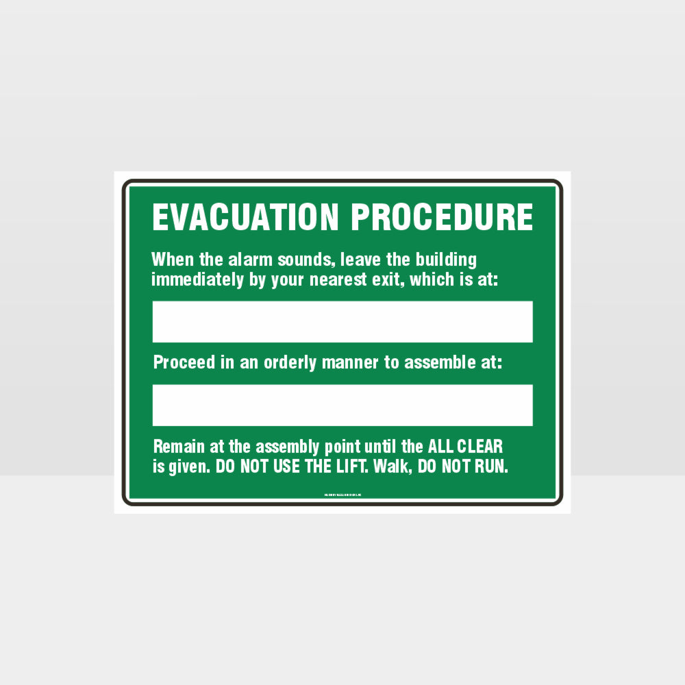 Custom Signs Outdoor Metal,Evacuation Procedure 01 Sign