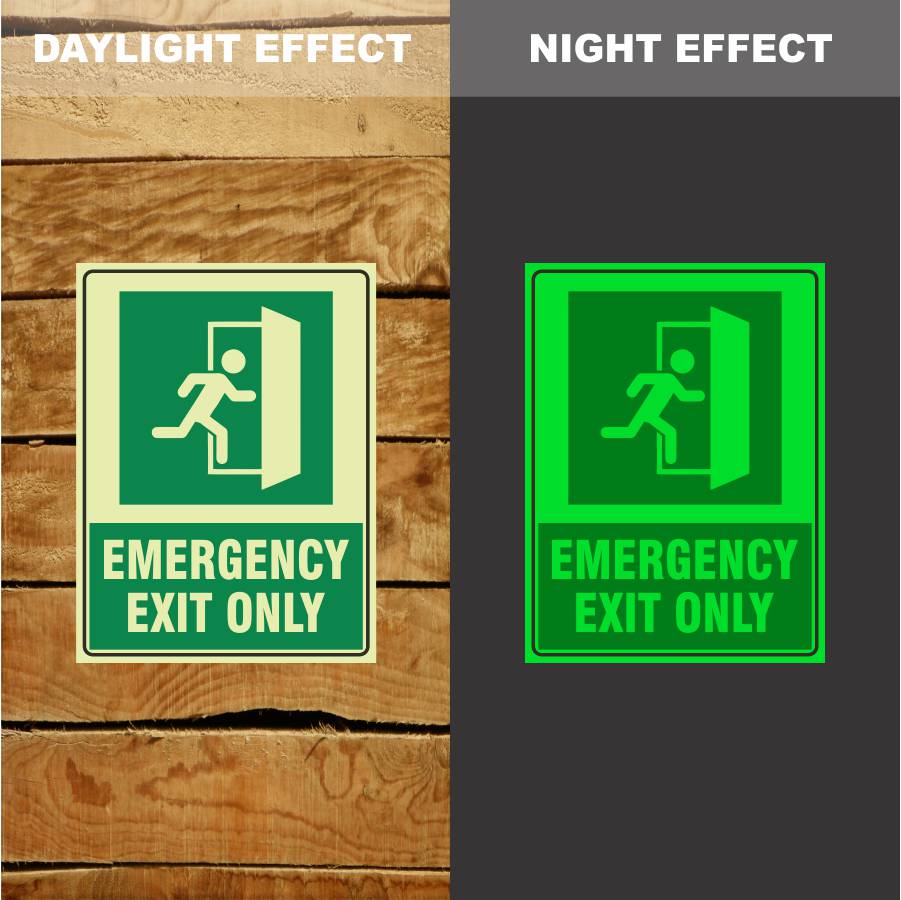 Custom Yard Signs,Photoluminescent Emergency Exit Only Right