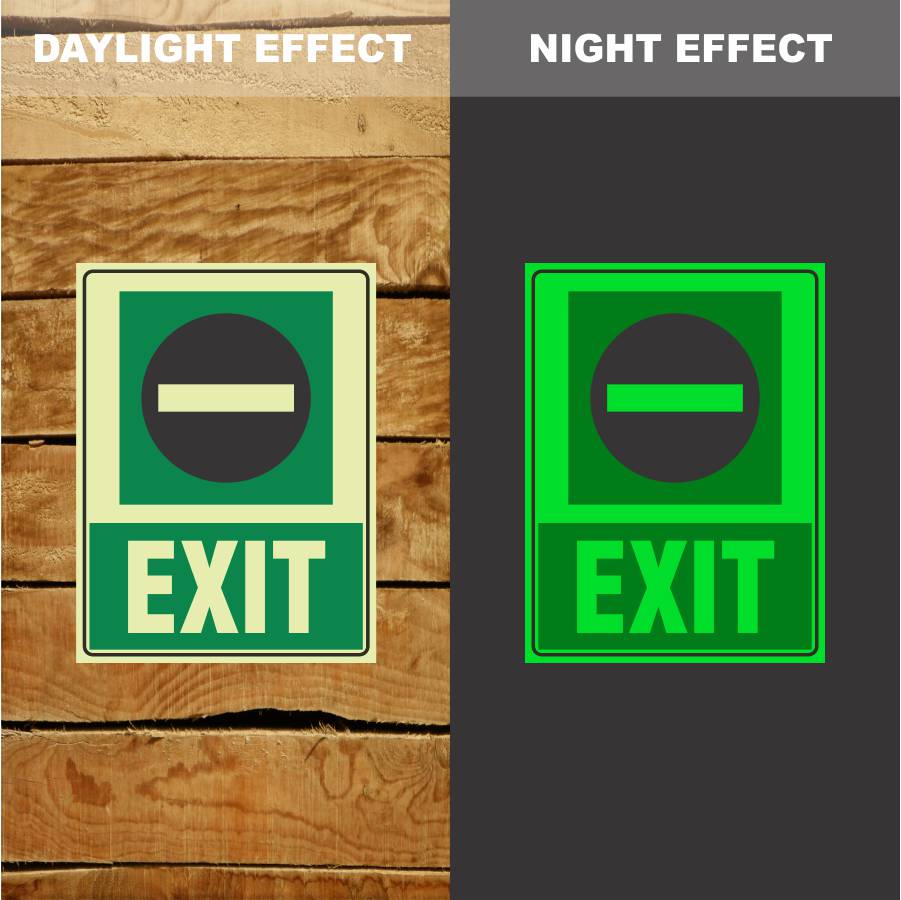 Custom Signs Outdoor Metal,Photoluminescent Exit 01 Sign