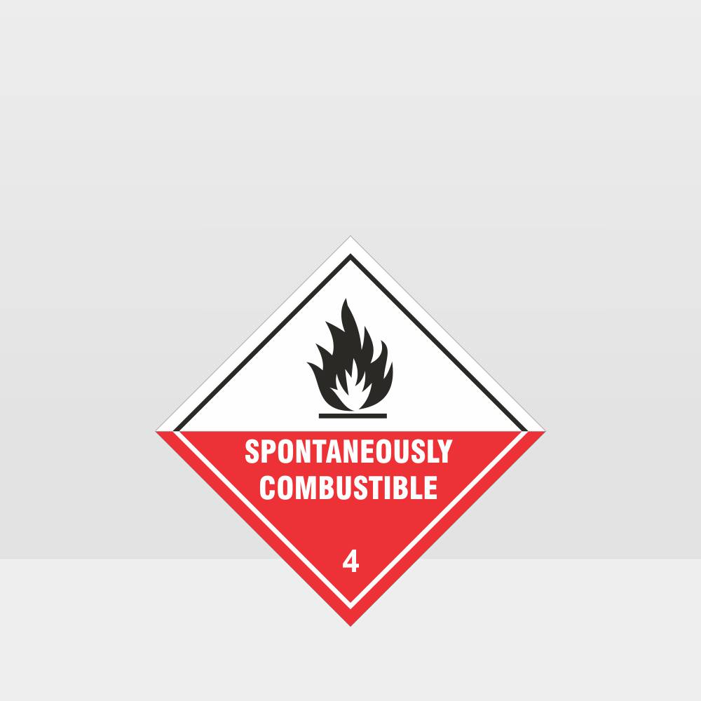 Customized Safety Signs,Spontaneously Combustible Sign Class 4