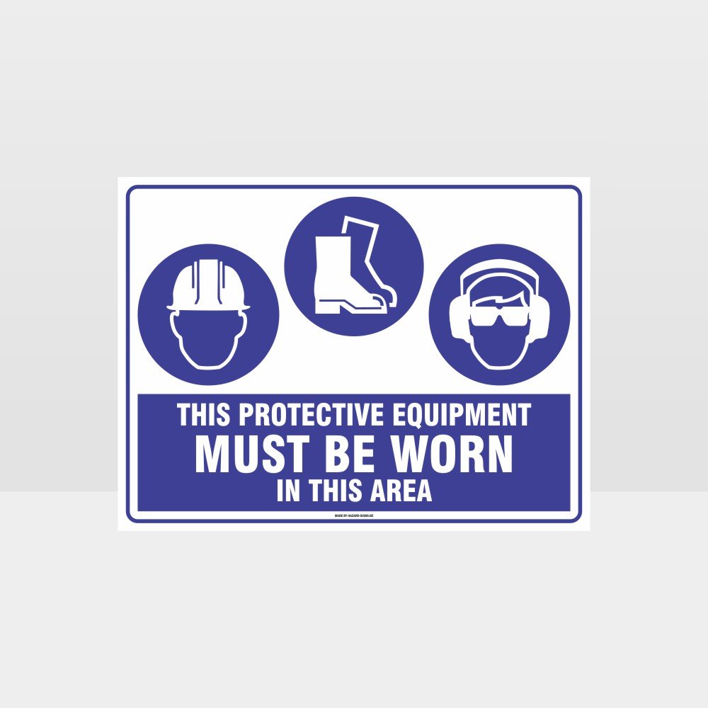 Customized Hazard Signs,This Equipment Must Be Worn Sign H+F+E