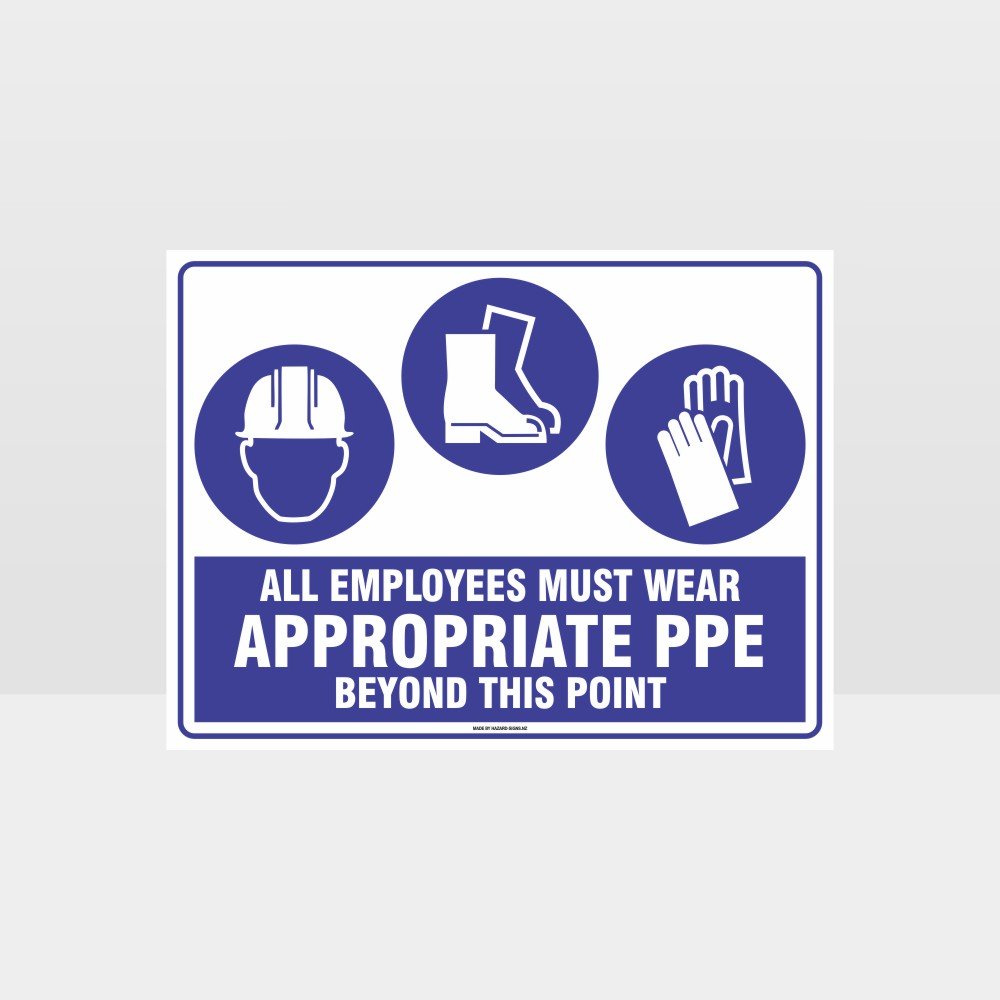 Custom Metal Sign,Appropriate Ppe Beyond This Point H+F+G