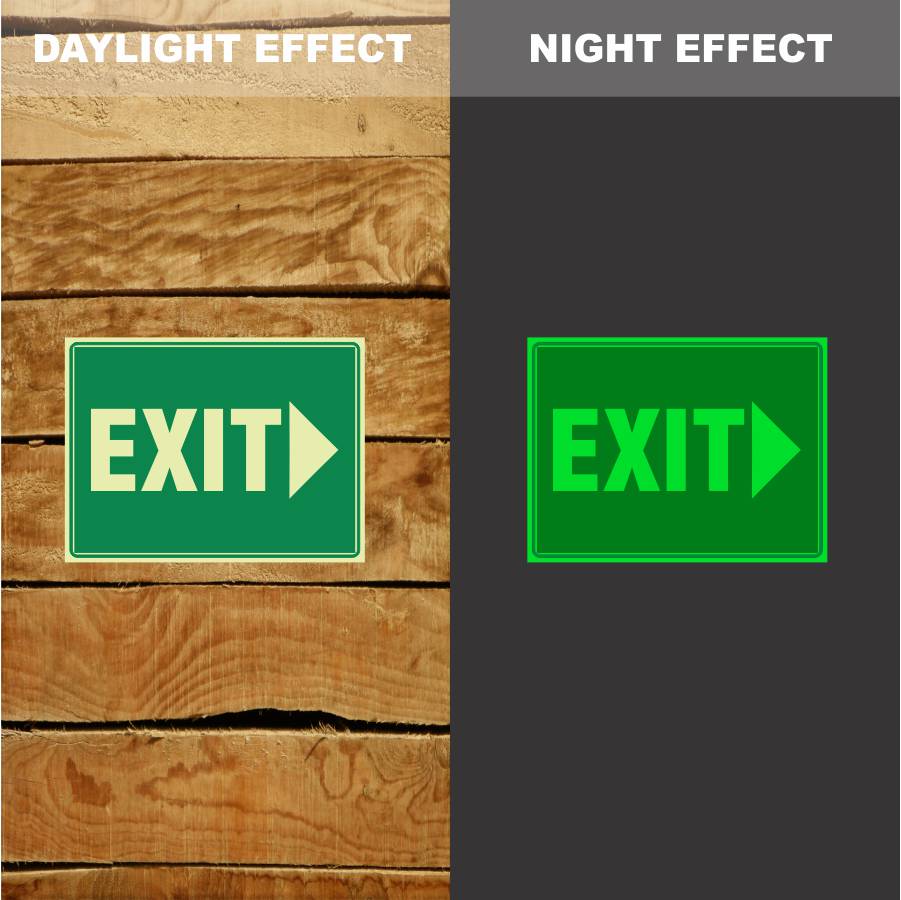 Customized Safety Signs,Photoluminescent Exit Right Arrow Sign