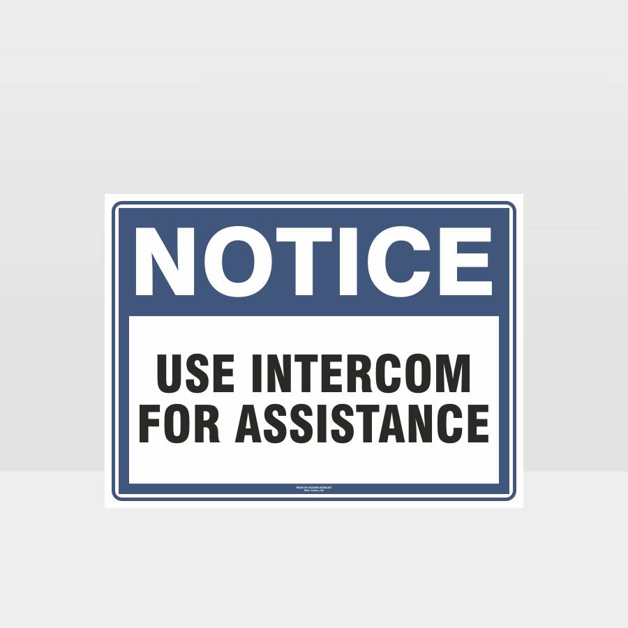 Custom Signs Personalized,Use Intercom For Assistance Sign