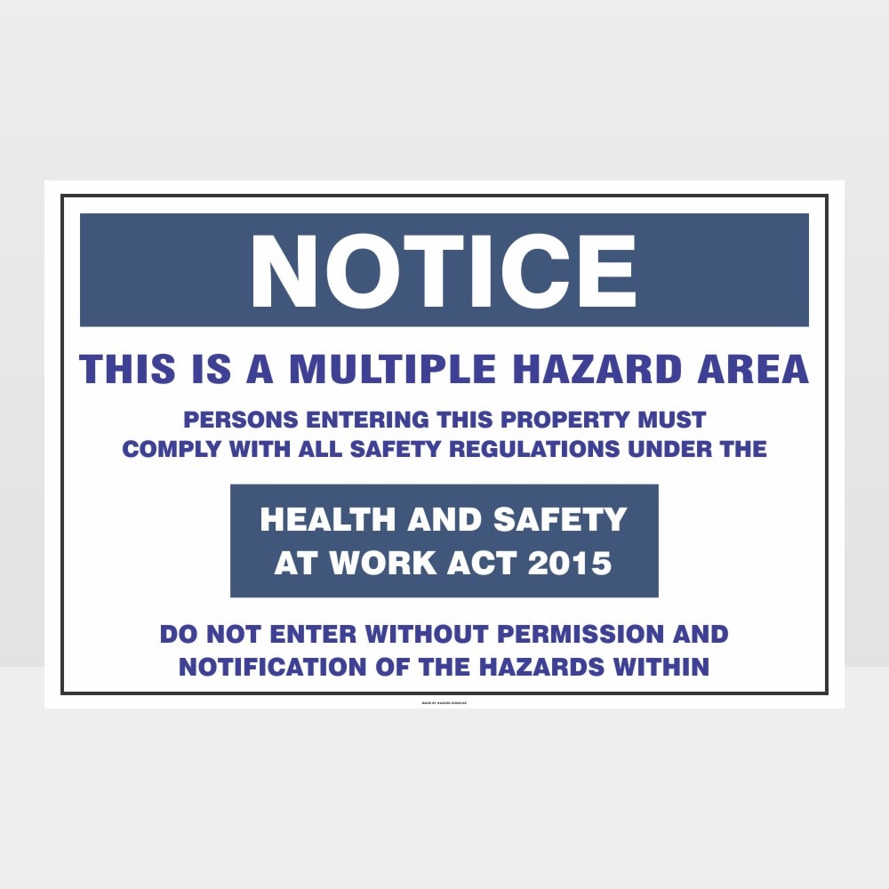 Customized Hazard Signs,Notice Multiple Hazard Area Landscape Sign