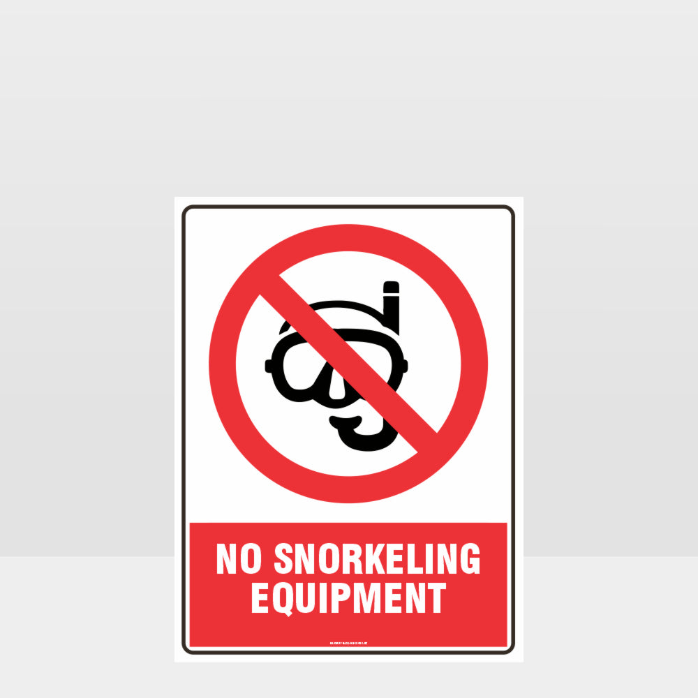 Custom Sign,Prohibition No Snorkeling Equipment Sign