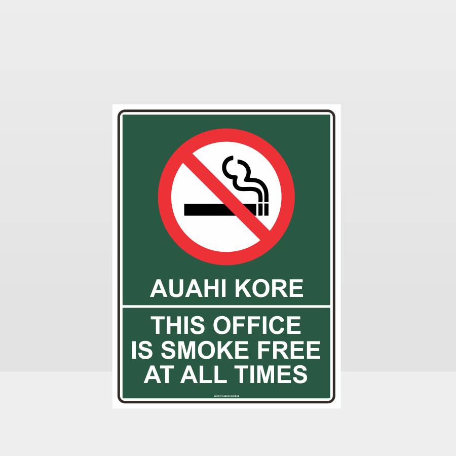 Custom Metal Sign,Te Reo Smoke Free Office Sign