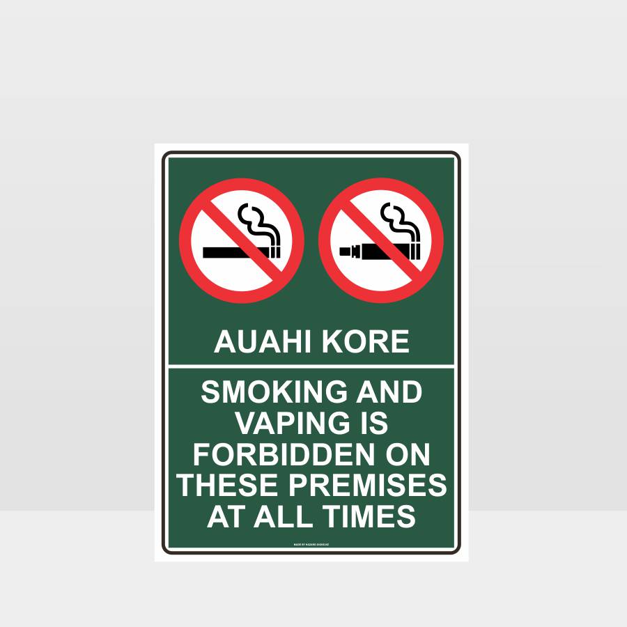 Custom Metal Sign,Te Reo Smoking And Vaping Free Sign