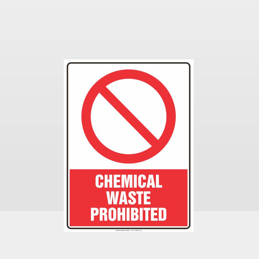Custom Metal Sign,Chemical Waste Prohibited Sign