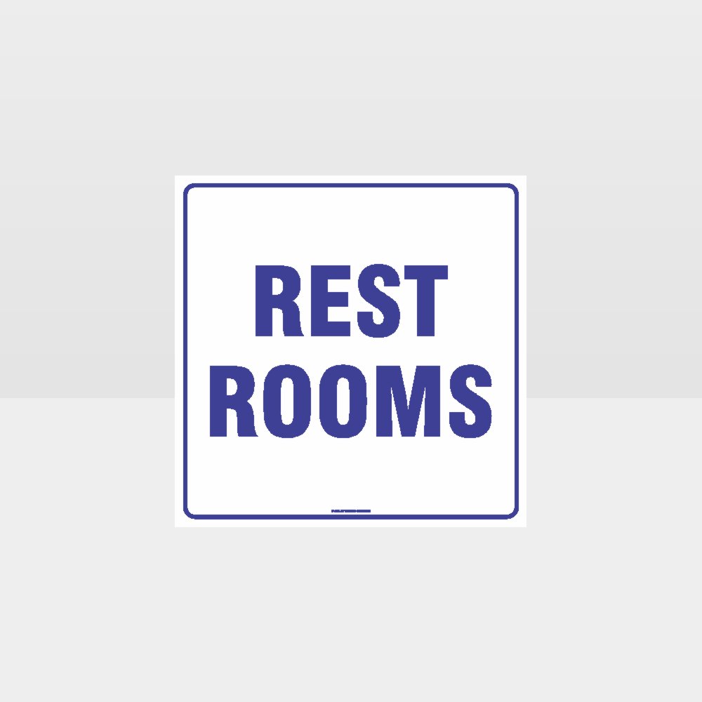 Customized Safety Signs,Rest Rooms White Background Sign