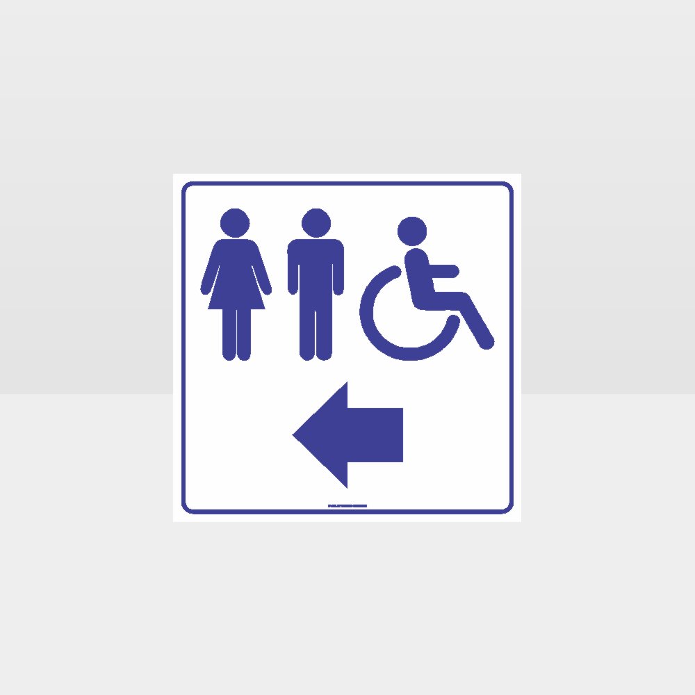 Custom Signs For Business,Male Female Accessible Toilets Left Arrow White Sign
