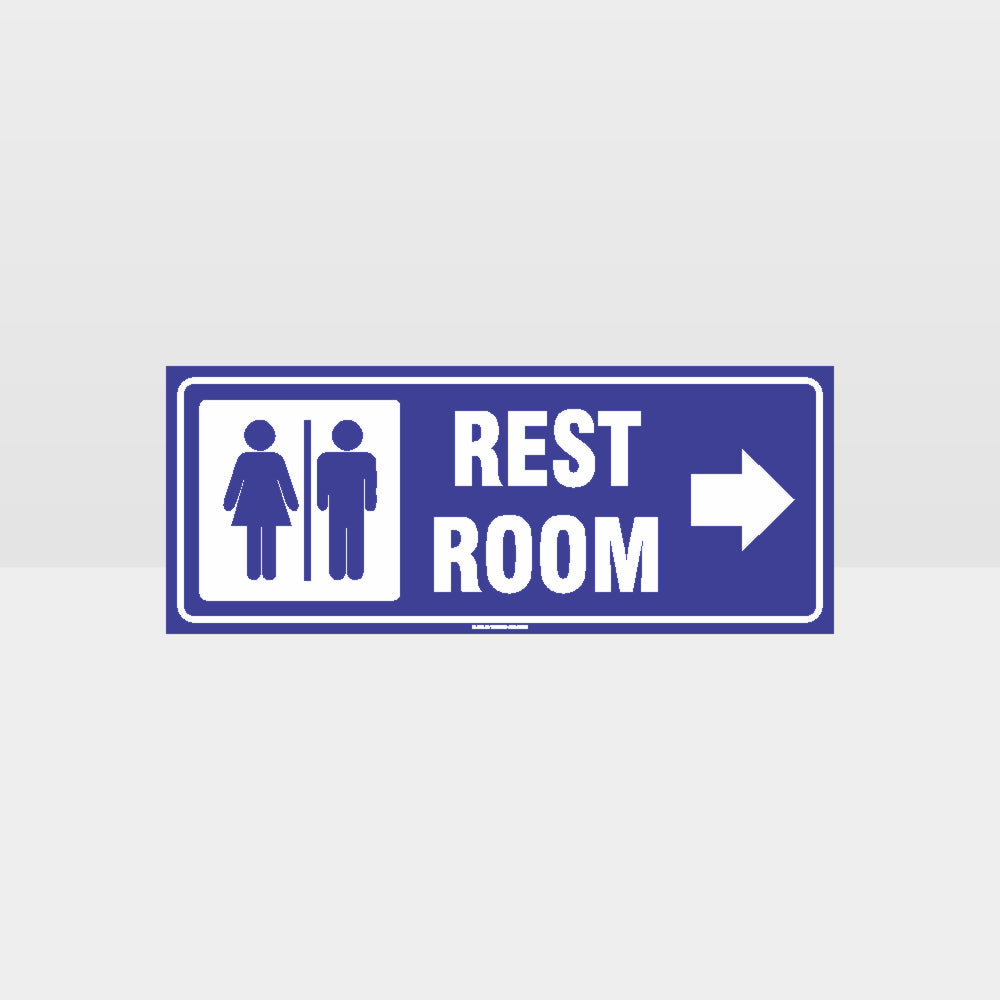 Customized Safety Signs,Rest Rooms Right Arrow Sign