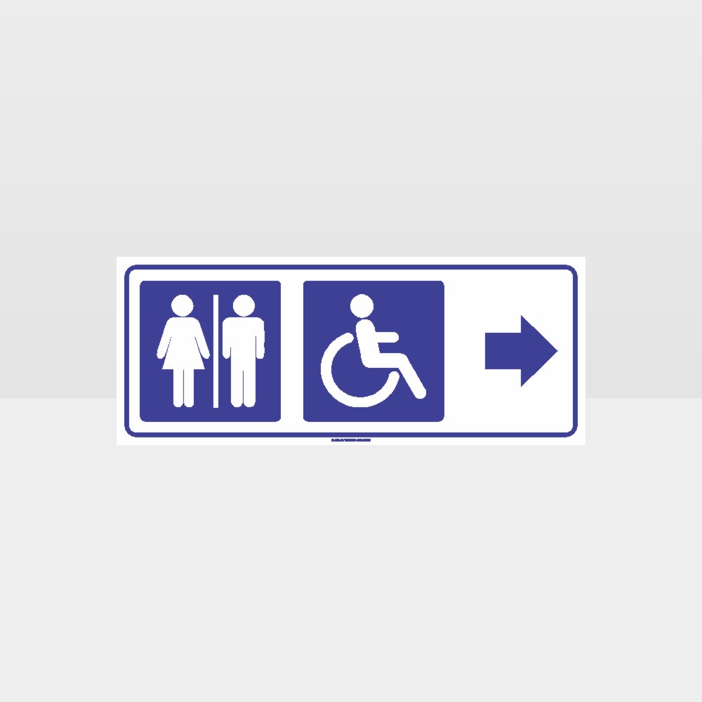 Customized Safety Signs,Male Female Accessible Toilets Left Arrow Sign