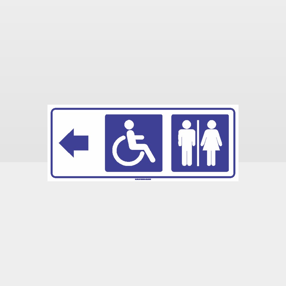 Customized Hazard Signs,Male Female Accessible Toilets Right Arrow Sign