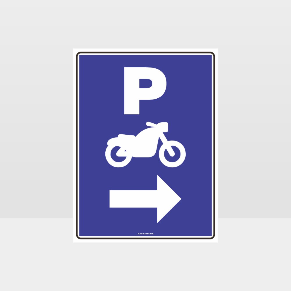 Customized Safety Signs,Motorcycle Parking Right Arrow Sign