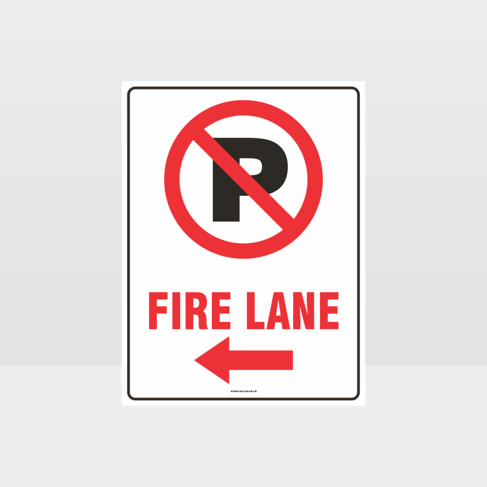 Custom Sign,Fire Lane Left Arrow Sign