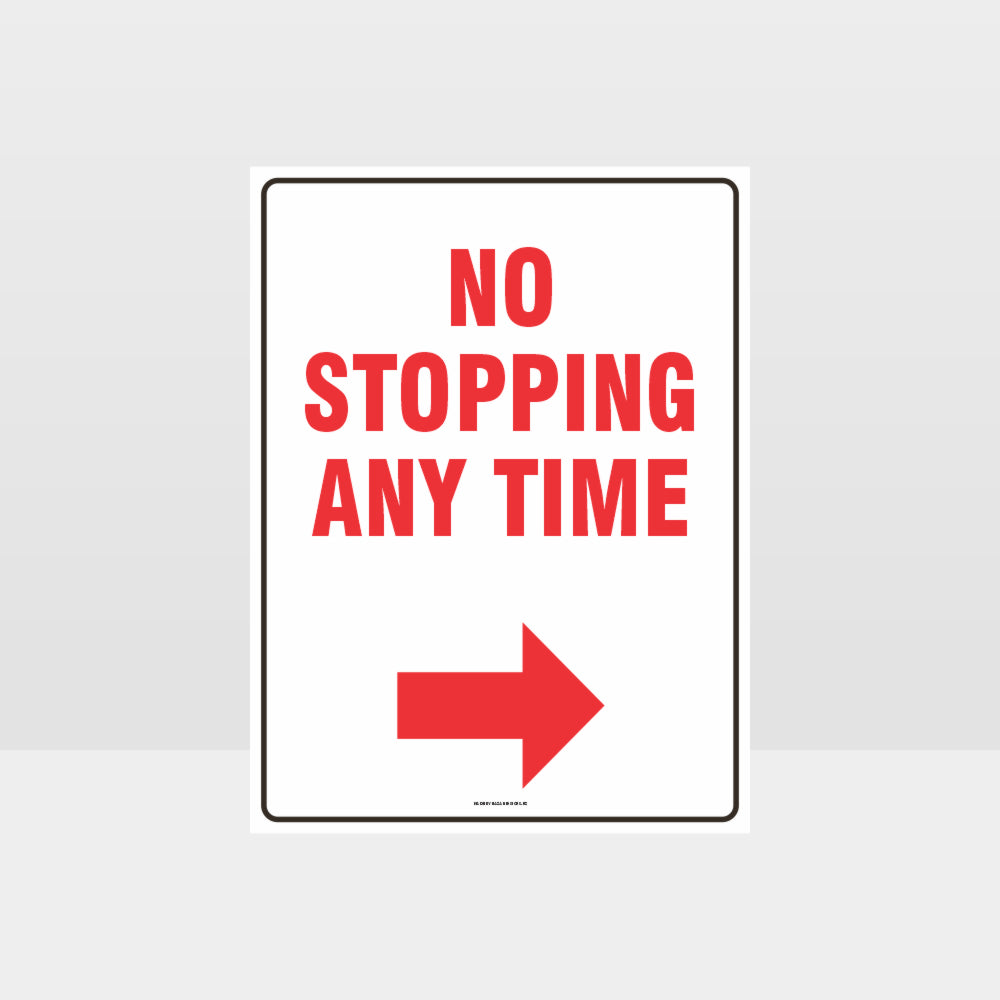 Custom Signs Outdoor Metal,No Stopping Any Time Right Arrow Sign