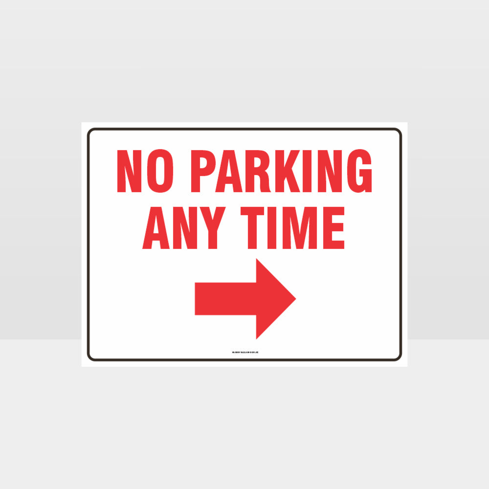 Custom Signs Outdoor Metal,No Parking Any Time Right Arrow Sign
