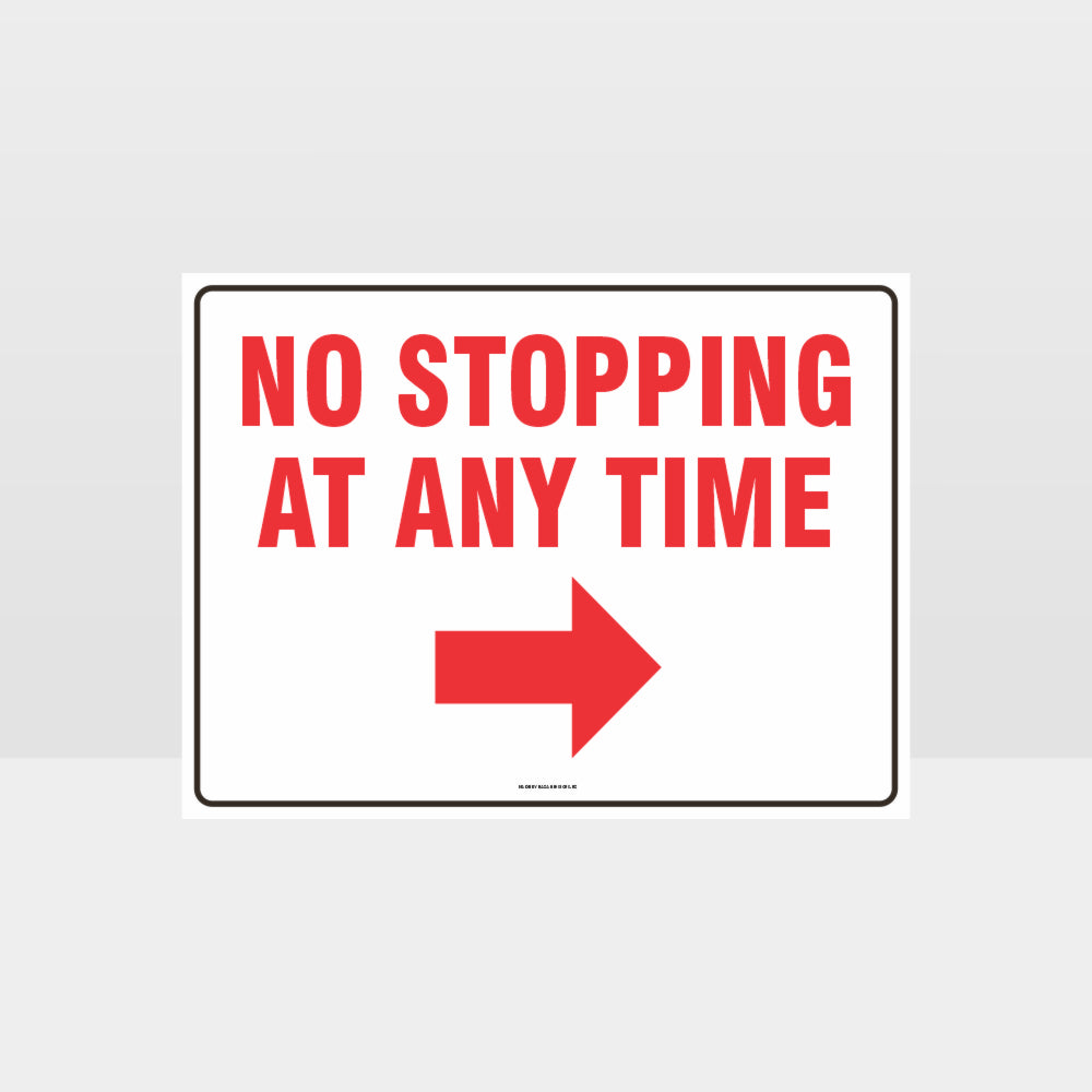 Custom Signs Outdoor Metal,No Stopping At Any Time Right Arrow Sign