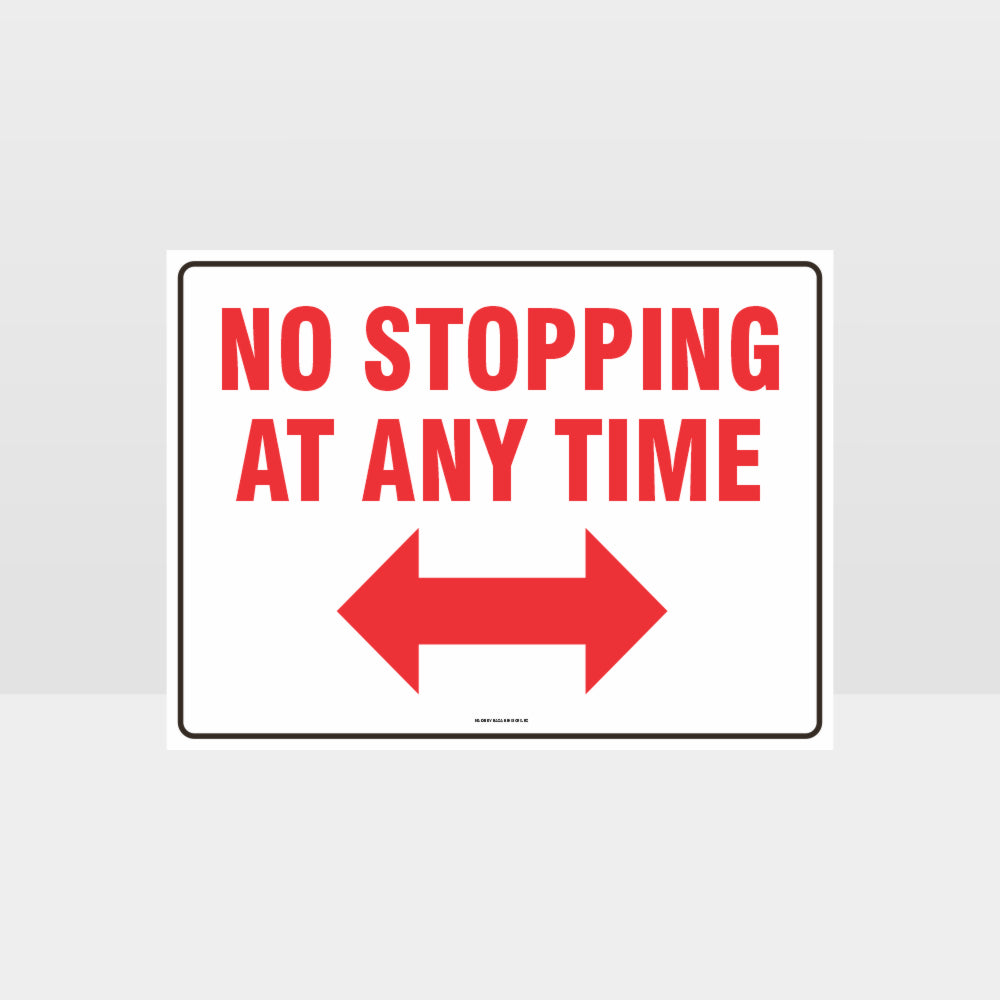 Custom Gate Signs,No Stopping At Any Time Left And Right Arrow Sign