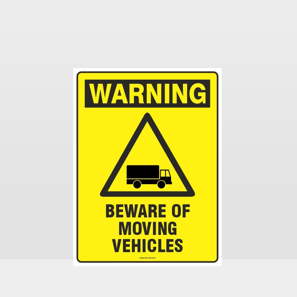 Custom Signs Outdoor Metal,Warning Beware Of Moving Vehicles Sign