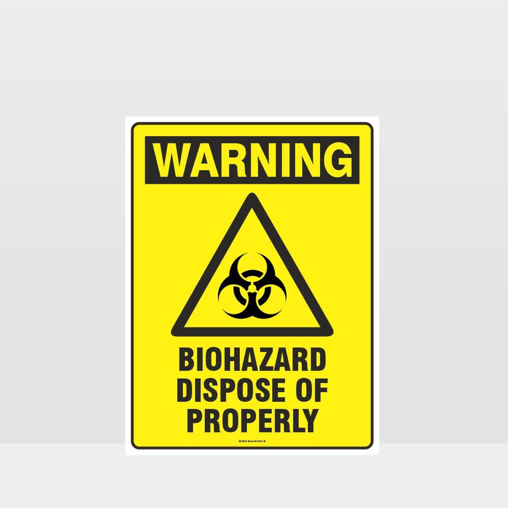 Custom Metal Sign,Warning Biohazard Dispose Of Properly Sign