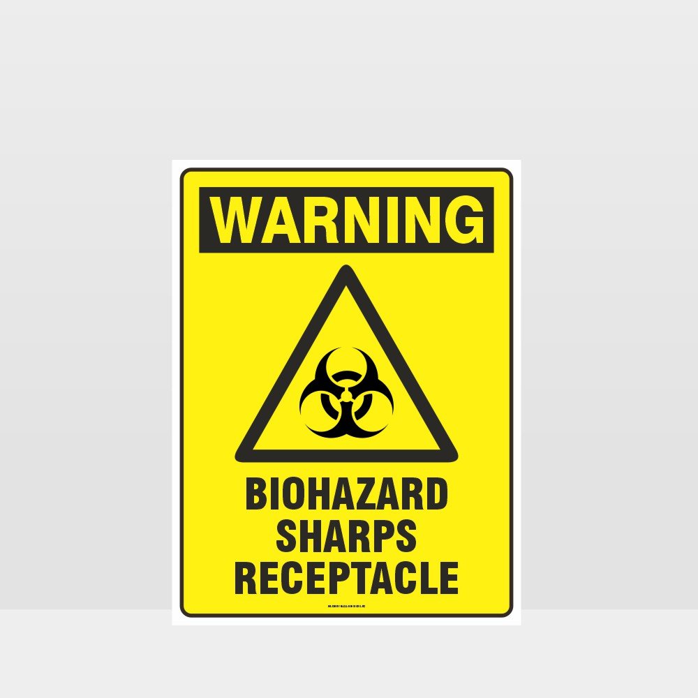 Custom Signs For Business,Warning Biohazard Sharps Receptacle Sign