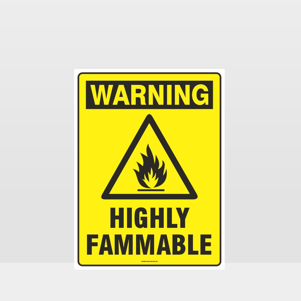 Customized Hazard Signs,Warning Highly Flammable Sign