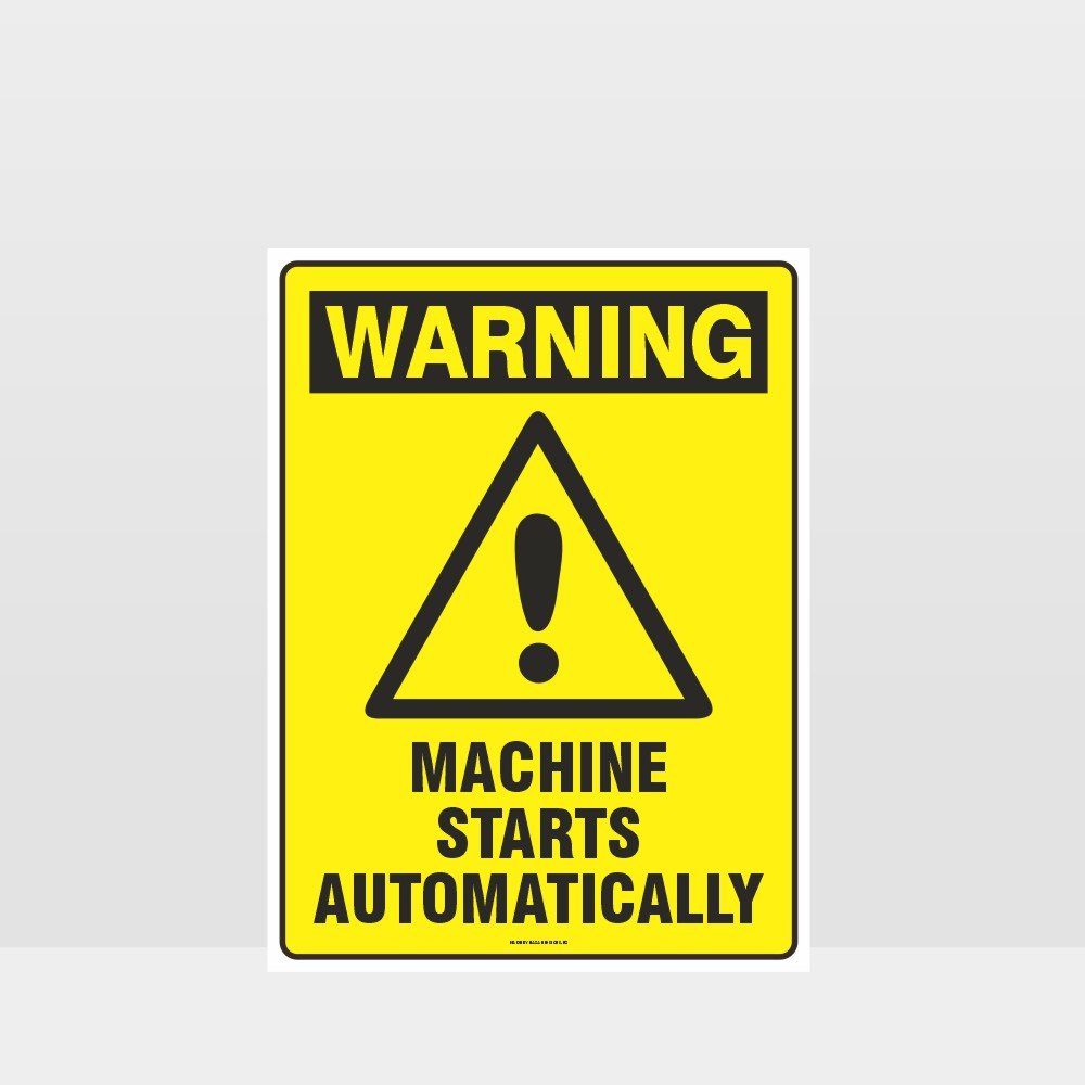 Custom Signs Outdoor Metal,Warning Machine Starts Automatically Sign