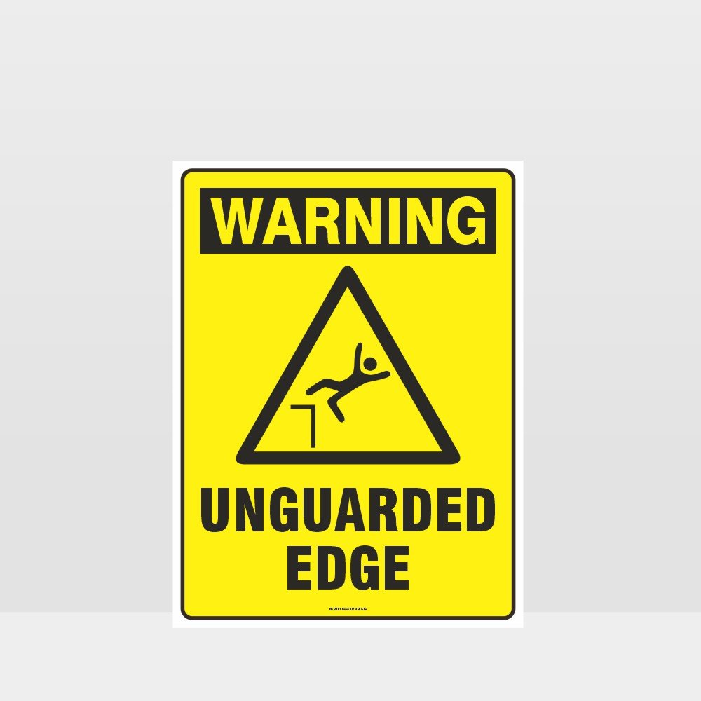 Custom Sign,Warning Unguarded Edge Sign