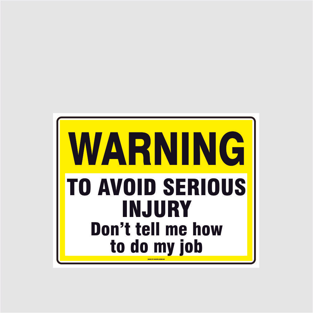 Custom Sign,Warning To Avoid Injury