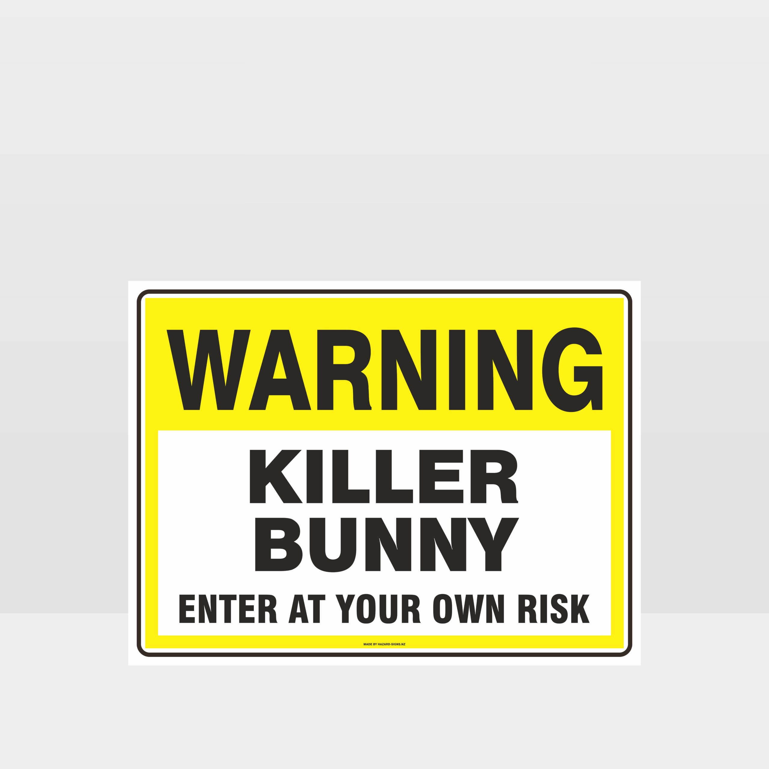 Custom Signs Personalized,Warning Killer Bunny Sign